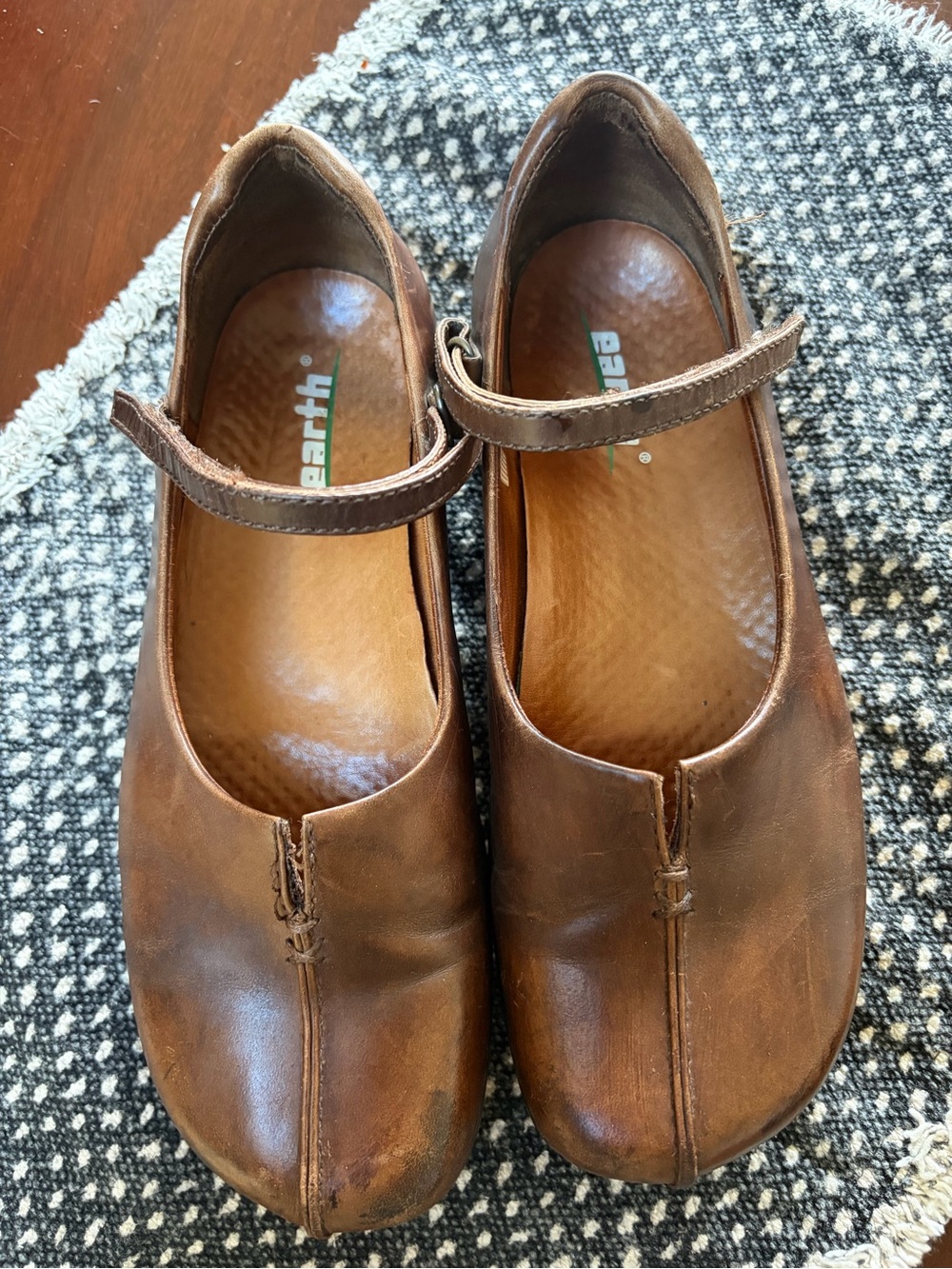 Earth Solar Coffee Leather Mary Jane Negative Heel Shoes 6.5B - Picture 2 of 10